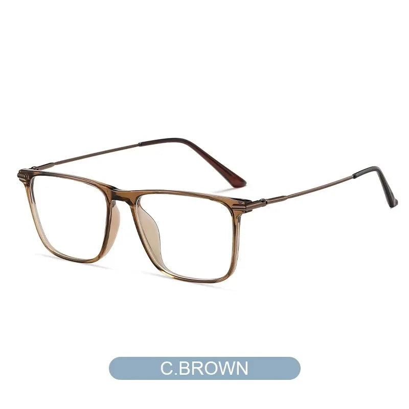 VICKY Classic Titanium Men's Square Frame Simple Design Blue Light Reading Glasses Customizable Prescription Photochromic 007