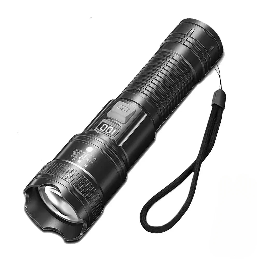 High Power Led Flashlights Very Strong Tactical Torch with Clip 6 Modes USB Rechargeable Camping Fishing Emergency Zoom Lantern