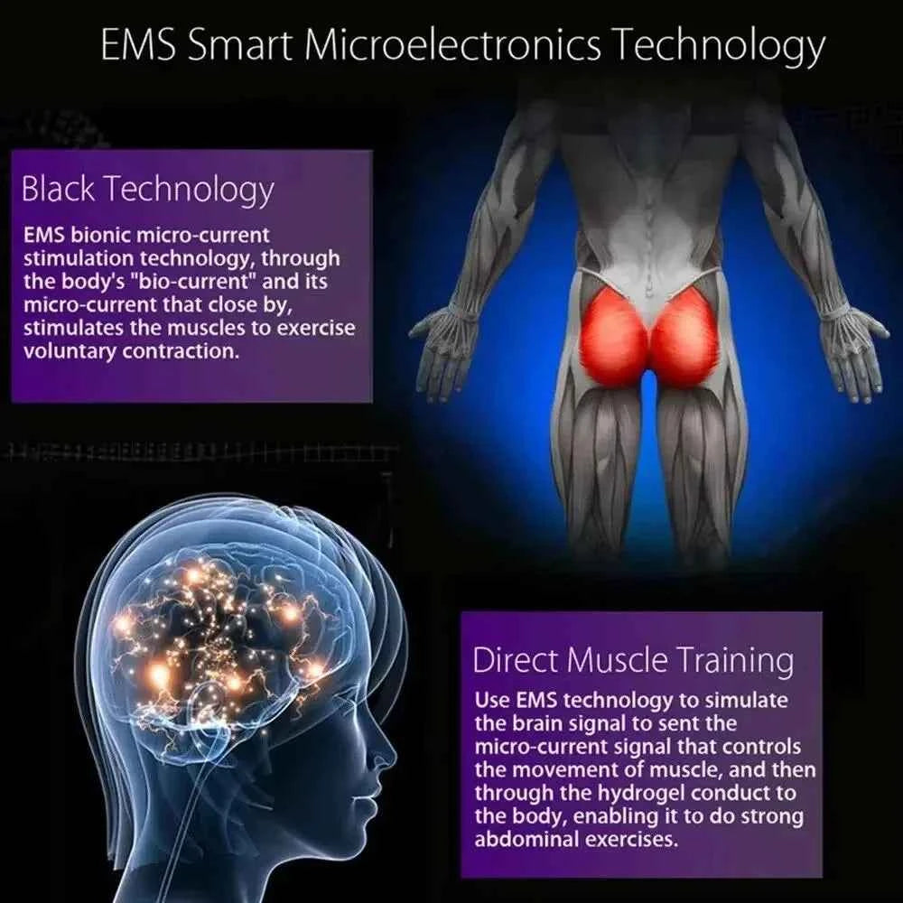 EMS Electric Abdominal Muscle Stimulator Hip Trainer Home Gym Slimming Muscle Toner Massager for Fitness And Body Shaping