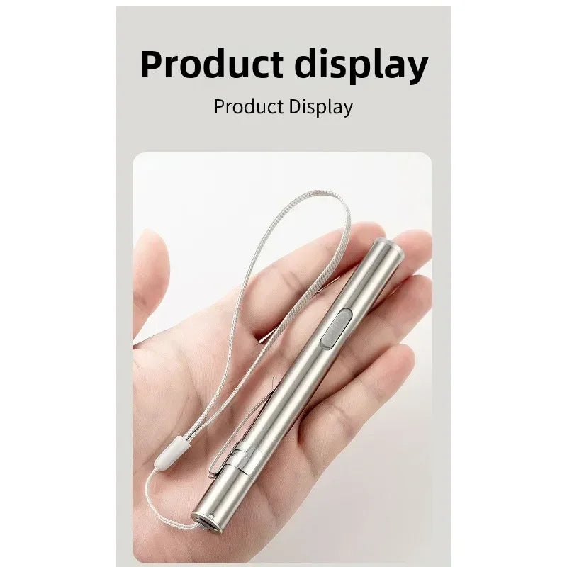 Mini Portable Medical Handheld LED Pen Light Flashlight USB Rechargeable Dental Nurse Flashlight, Rechargeable