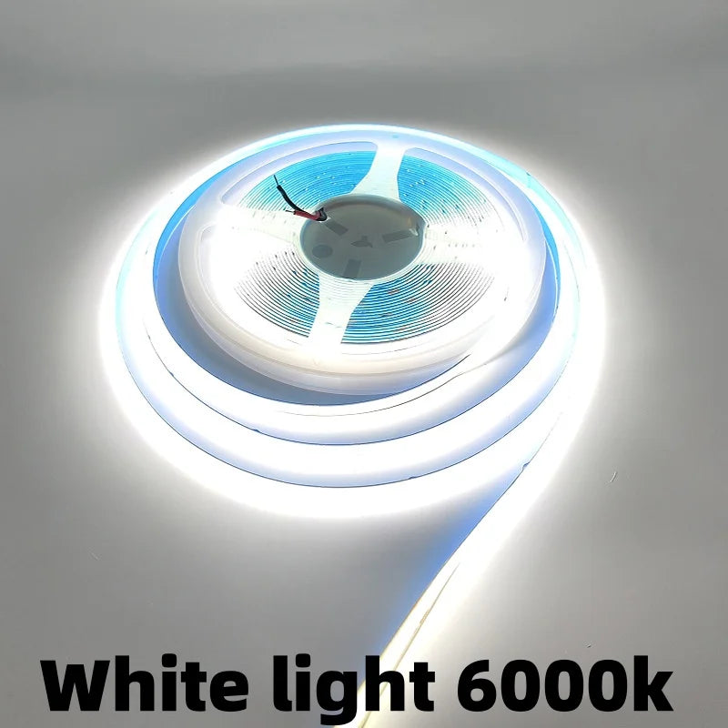 DC 12V 24V FOB COB Strip 320Leds/M High Density RA90 White 3000K 4000K 6000K IP20 Flexible Ribbon Rope LED Light