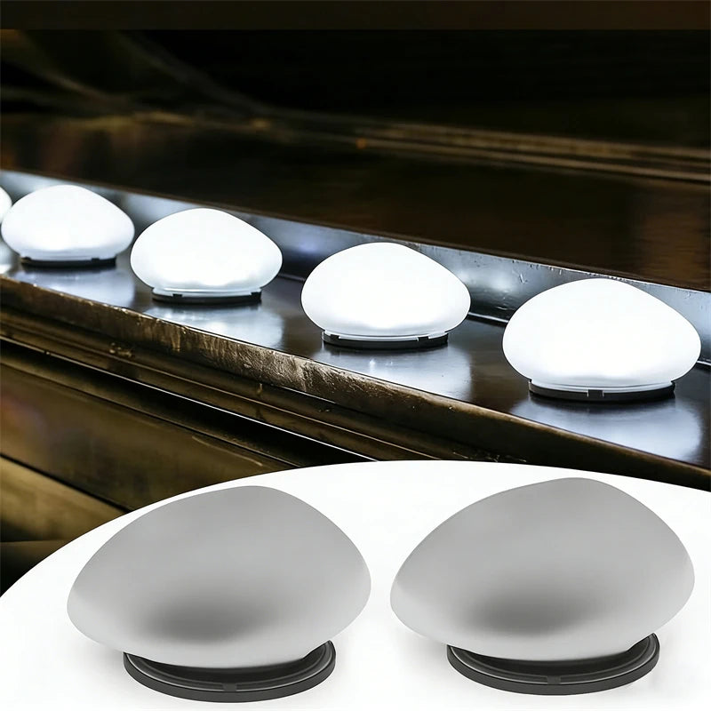 Solar Garden Lights Outdoor Waterproof Pebble Cobble Stones 2 Pack Changing LED Landscape Night Lights for Courtya,Paths,Stairs