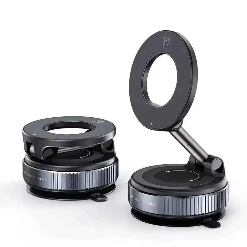Rotating Folding Magnetic Phone Holder Vacuum Suction Mag Stand for Car Navigation Gym Kitchen - Universal GPS Streaming Bracket