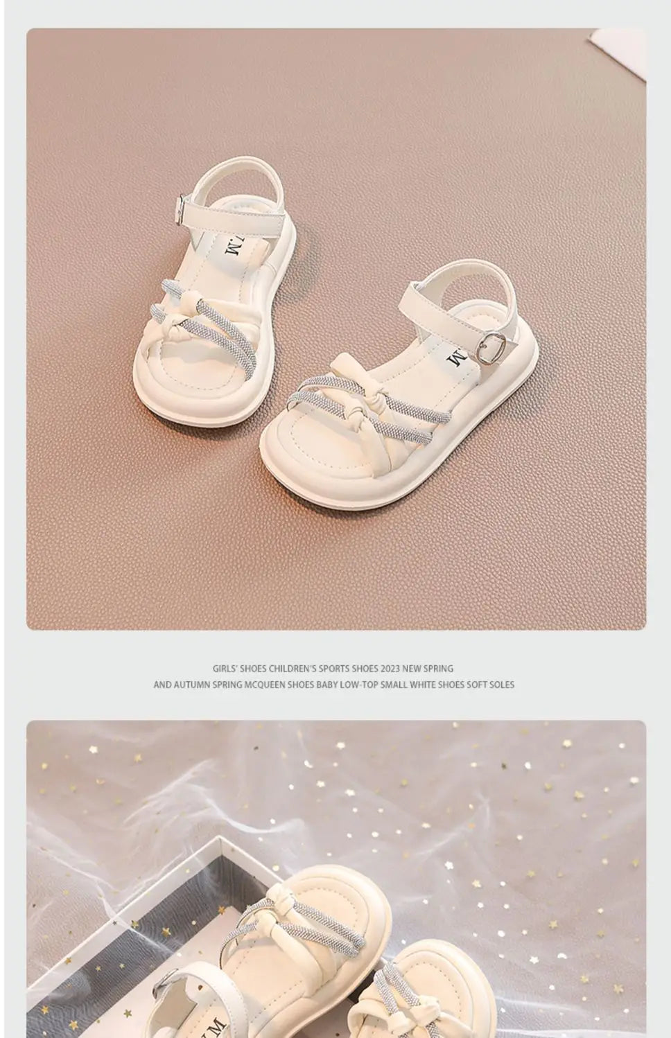 2026Summer Princess Girls Sandals Summer Children Beach Shoes Girls Open-toed Sandals Soft PU Leather Flat Kids Sandals For Girl