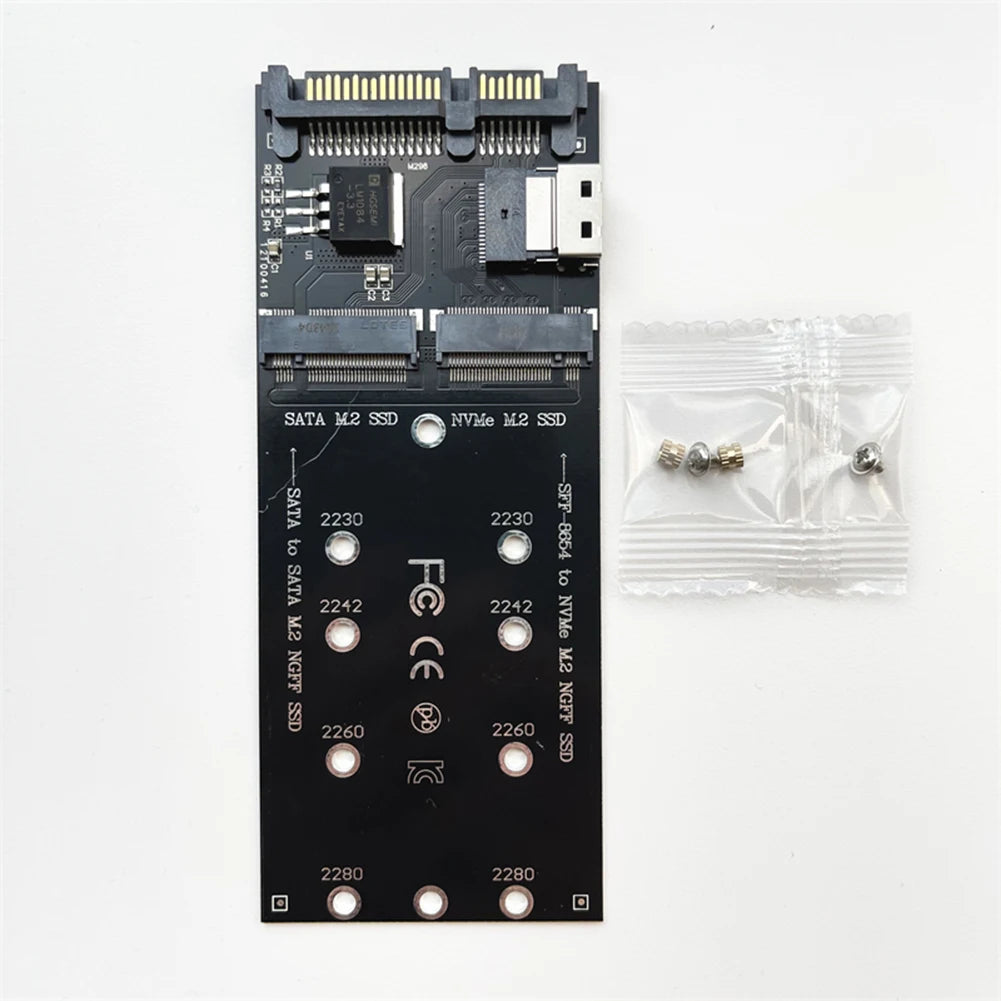 M.2 To SATA Adapter SFF-8654 To M2 NVME SSD 22Pin SATA To M2 Expansion Card Converter Riser Board Fit for Mainboard