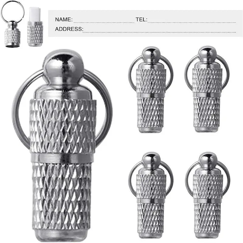 Waterproof Pet ID Capsule Tag – Anti-Lost Collar Keychain