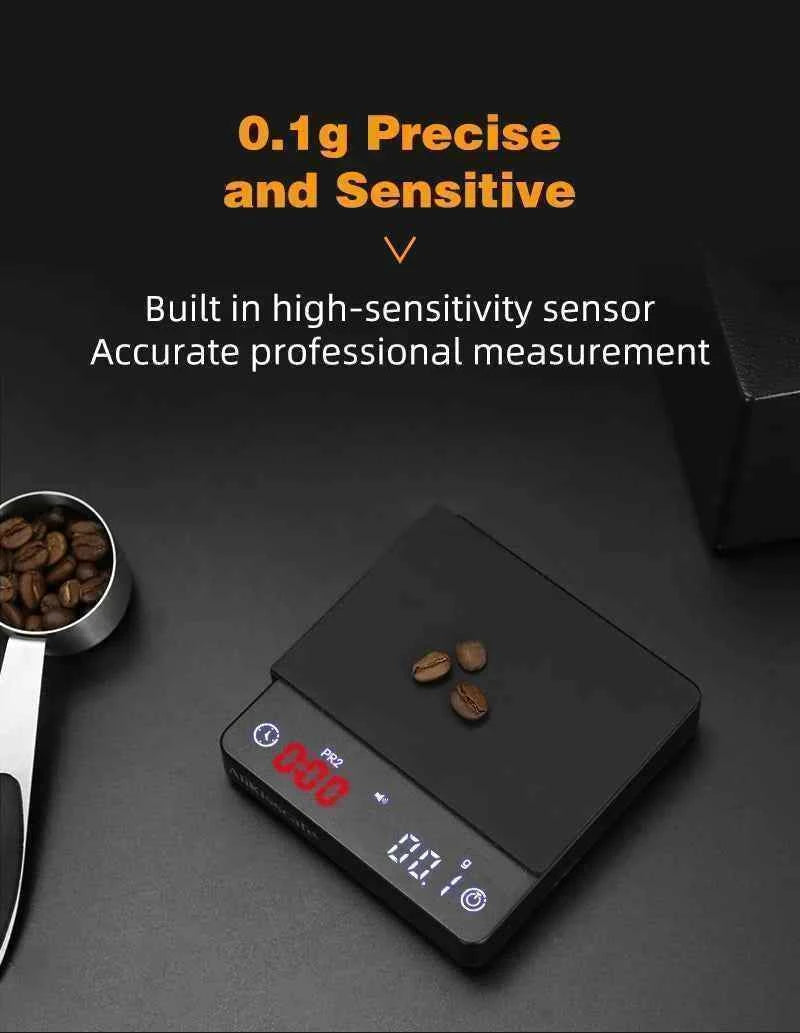 AliKisscafe Espresso Digital Scale With Timer Usb 3kg Electronic Precision Portable Barista Tool Kitchen Home Coffee Accessories