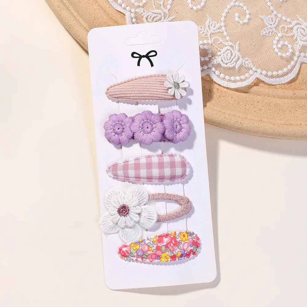 5Pcs/Set Kids Hair Accessories BB Clips Sweet Printe Hairbangs Hairclip Baby Girls Barrette Ins Style Daisy Hairpin Ornament
