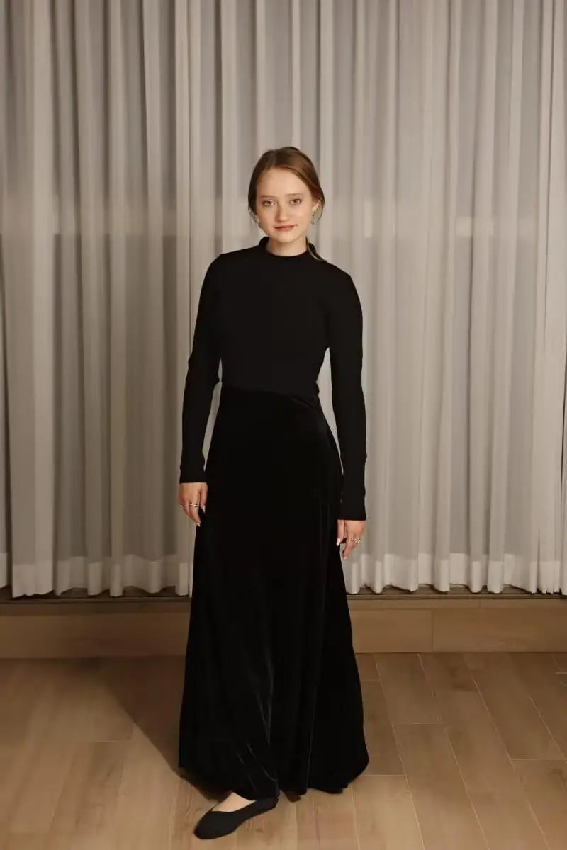 2024 AW Mail's Sister Matching Clothing Women Sleeveless Long Velvet Dress Ladys Knitted Pullover Female Top