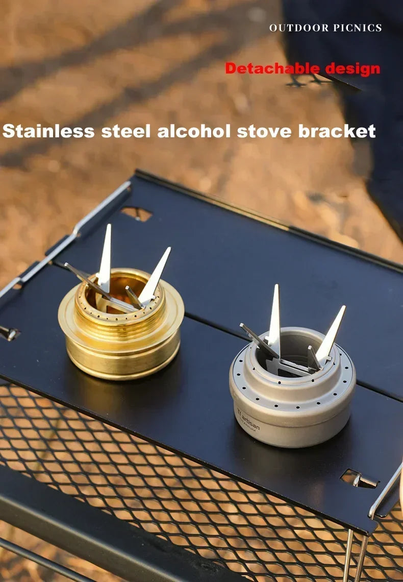  Alcohol Stove Pot Stand Portable Water Kettle Holder Detachable Four-corner Kettle Bracket Outdoor Camping Accessories Tool