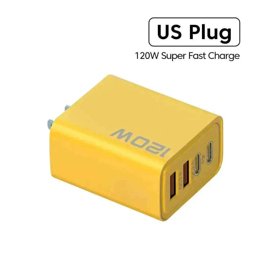 Total 120W Phone Charger Fast Charging Quick Charger PD USB Type C Wall Adapter For iPhone 16 15 Xiaomi 14 Huawei Redmi Oneplus