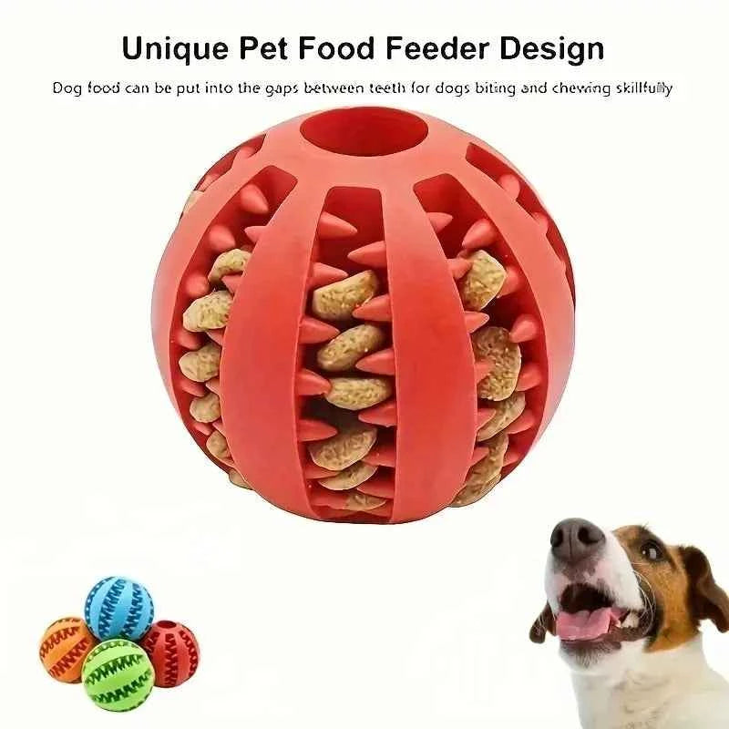 Rubber Dog Treat Ball Toy – Nontoxic Chew & Teeth Cleaner