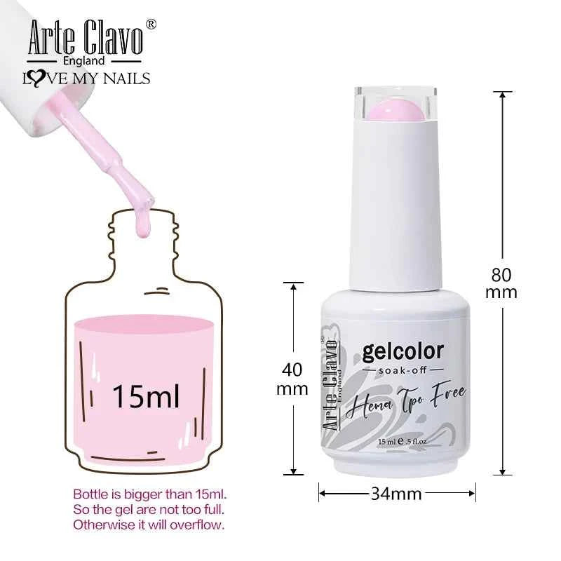Arte Clavo TPO HEMA FREE Top Quality Discount Price 131 Colors Nail Gel Polish New Formula Nail Gel 15ml Bottle UV Gel Varnish