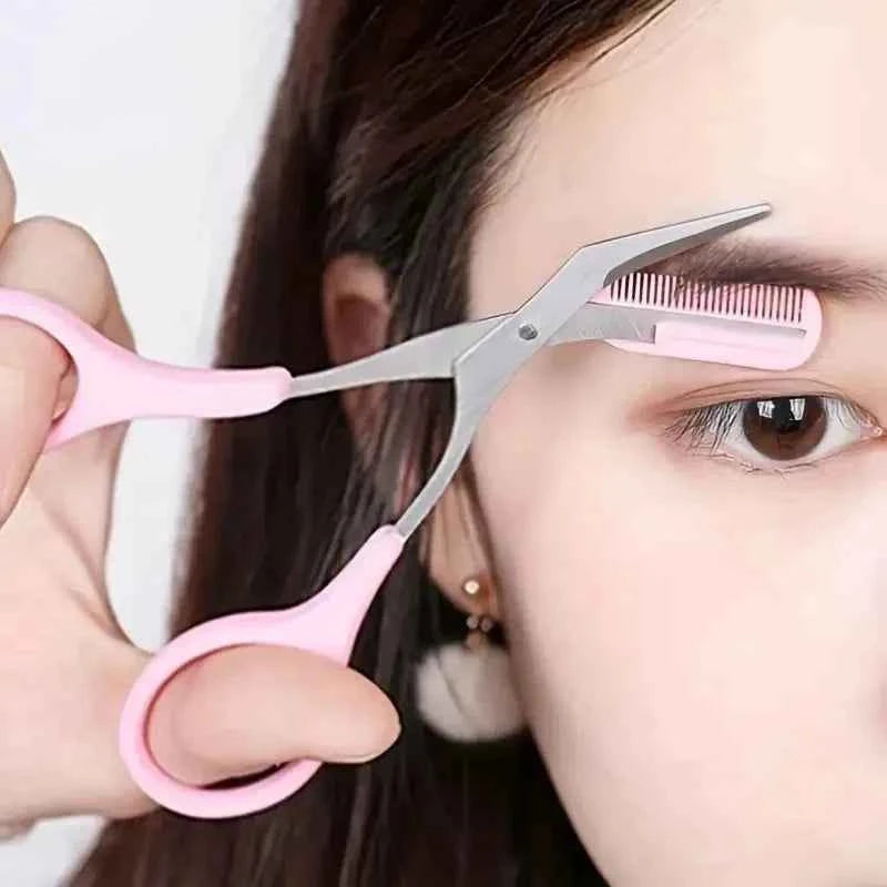 Complete Eyebrow Grooming Kit with Precision Trimmer Razor and Scissors Comb Set Easy-to-Use Beauty Tools for Novice Users