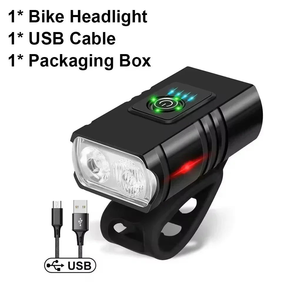 9 LED Bicycle Headlight Portable Rechargeable Bright Front Bike Lamp Ultralight Handlebar Lights Waterproof Cycling Flashlight