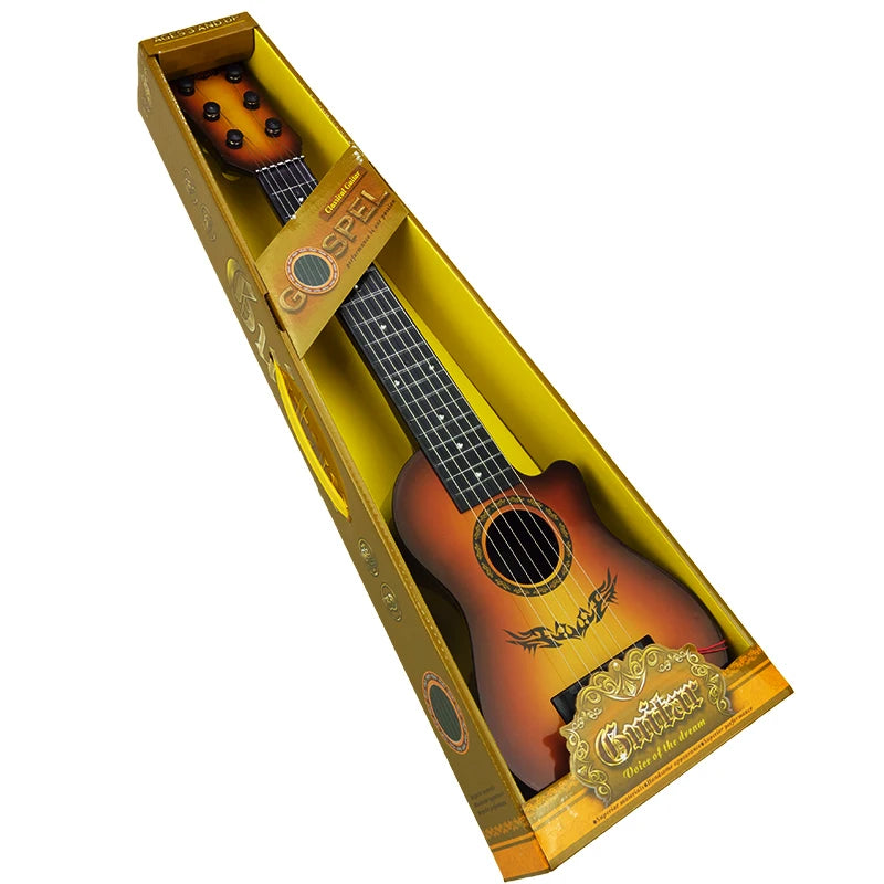 Kids 6 Strings Classical Guitar Steel Strings Pretend Play Toy Children Ukulele Musical Instrument for Boy Girl Birthday Gift