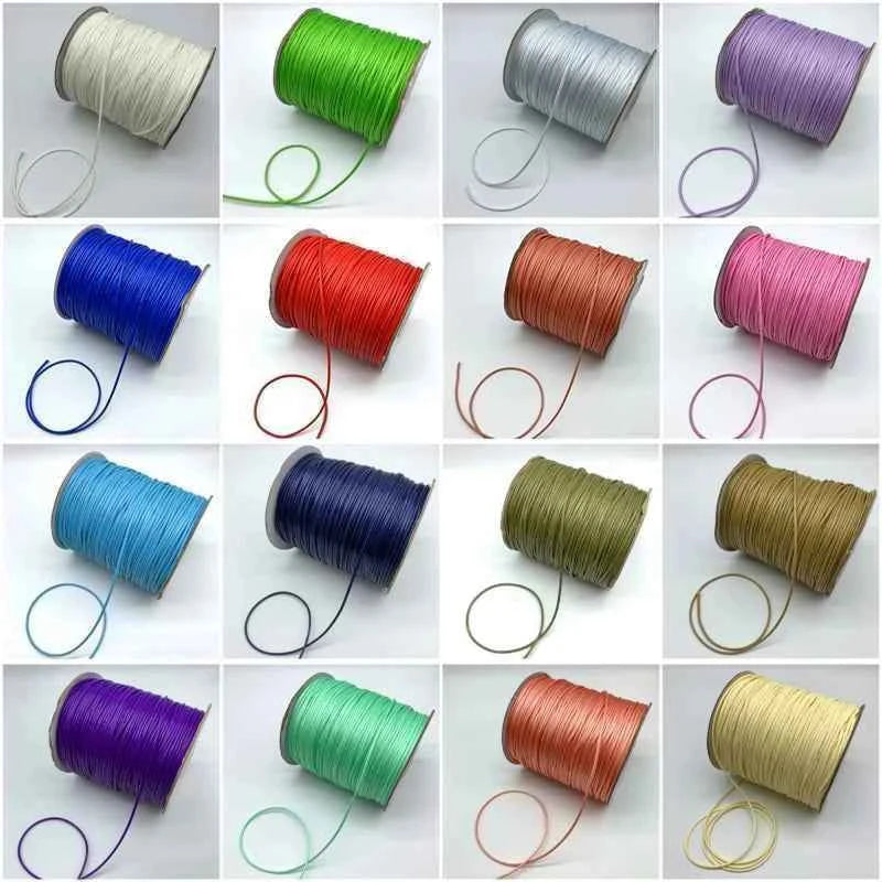 0.5mm 0.8mm 1mm 1.5mm 2mm Black Waxed Cotton Cord Waxed Thread Cord String Strap Necklace Rope For Jewelry Making