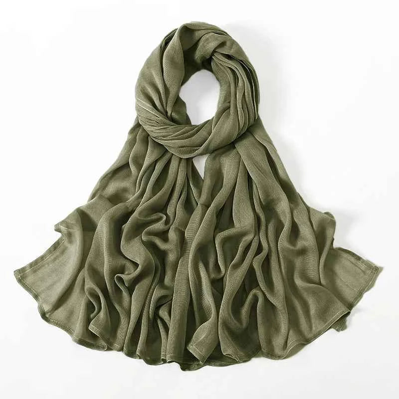 New Muslim Hijabs for Women Scarf Thin Plain Shawls Femme Musulman Soft Viscose Rayon Headscarf Islamic Turban Headband 190x85cm