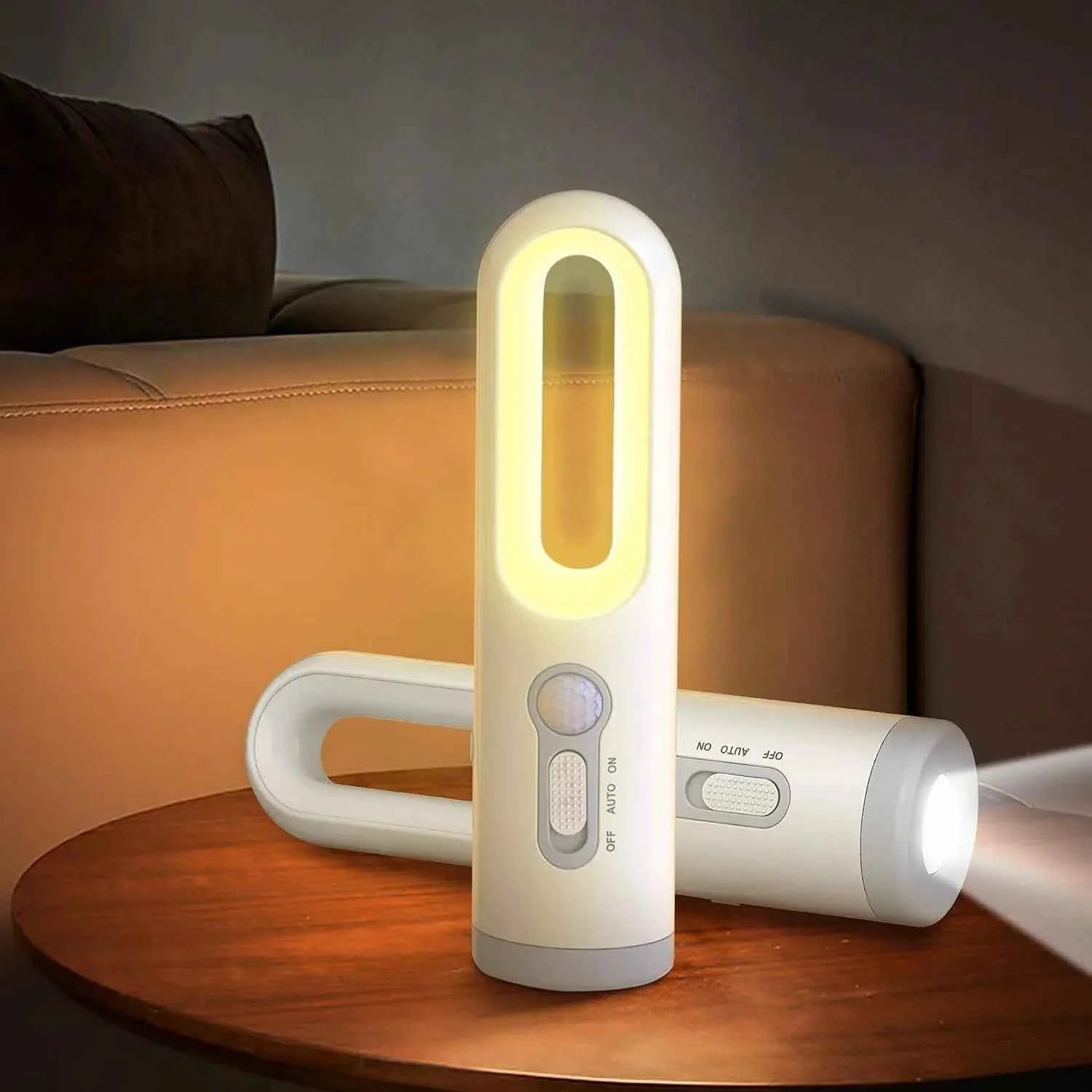 Motion Sensor Night Light Bedroom Bathroom Portable 2 in 1 Flashlight Reading Camping Lighting Baby Feeding Eye Care Bedside Lam