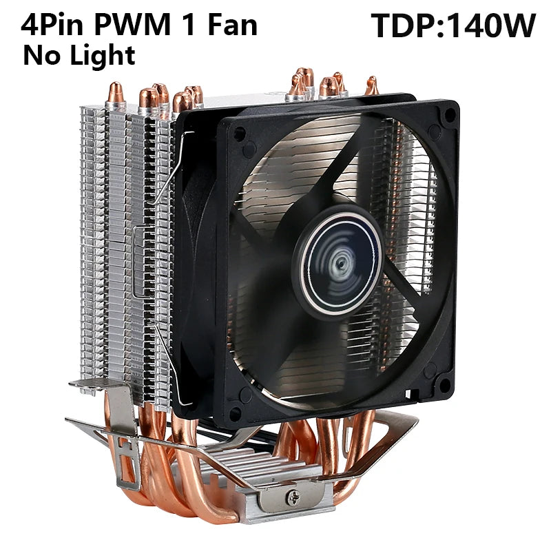 CPU Efficient Cooler Fan 90mm 4pin/PWM PC Tower Type Radiator 2/4/6 Heat Pipe Install LGA2011 X79 X99 115x 1200 1700 AMD AM3 AM4