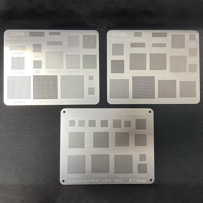 1/3Pcs High Quality Universal BGA Reballing Stencil Square Hole Direct Heating BGA Template for Mobile Phone Laptop CPU IC Chip