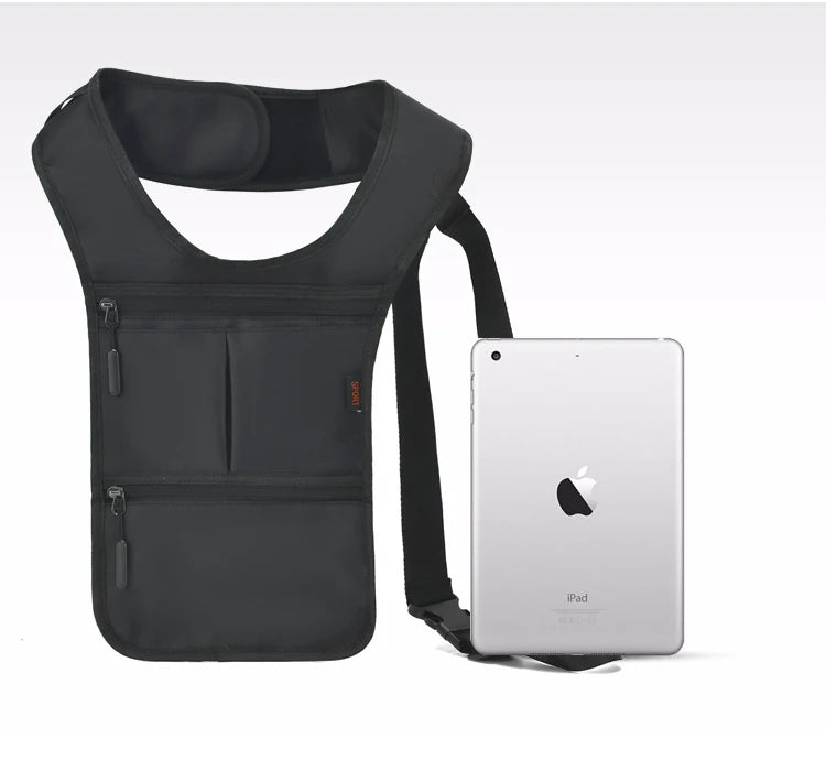 Fashion Casual Men's Tactical Waist Packs Underarm Bag Lightweight Nylon Close-fitting Hidden Vest Bag Functional Men Phone Bag