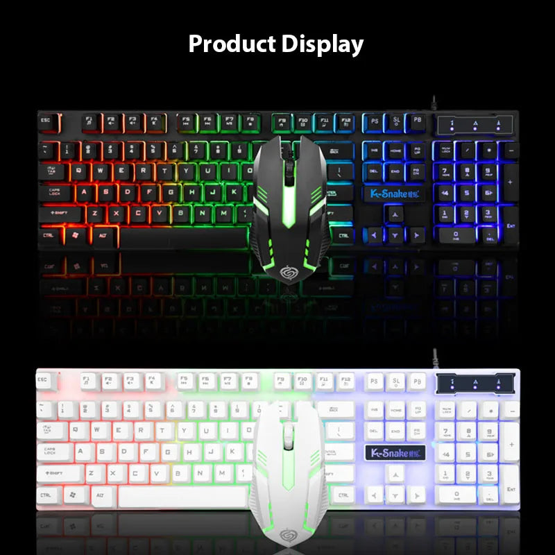 Ergonomic Backlit Gaming Keyboard And Mouse Combo