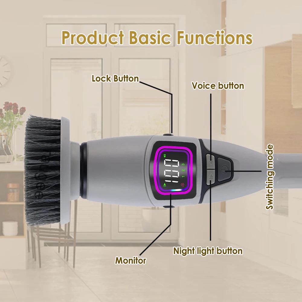 Cordless Electric Spin Scrubber With 10 Brush Heads