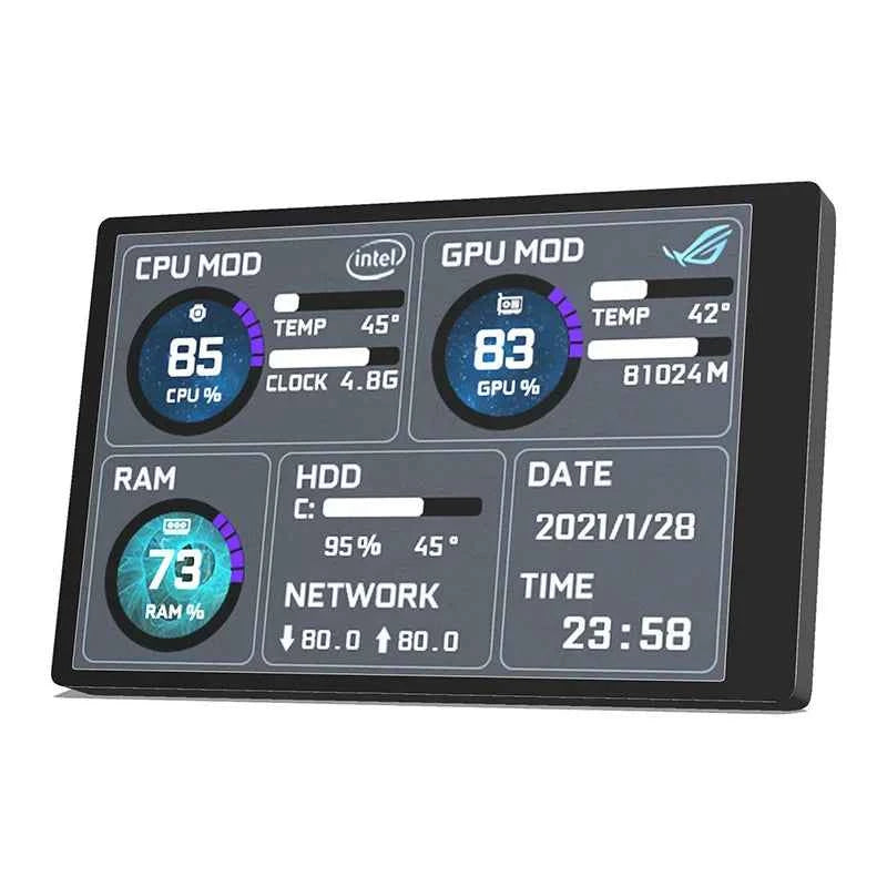 3.5 Inch IPS Type-C Secondary Screen USB Display For CPU GPU RAM HDD Monitor Support AIDA64 For Computer PC