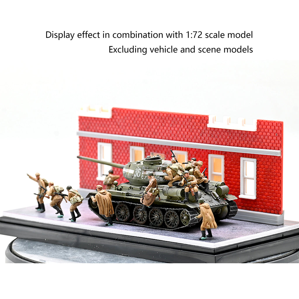 1/72 3R WW2 Soviet Infantry Combat Team Model (12 people) Colored Finished Soldier Model Excluding tank scene model