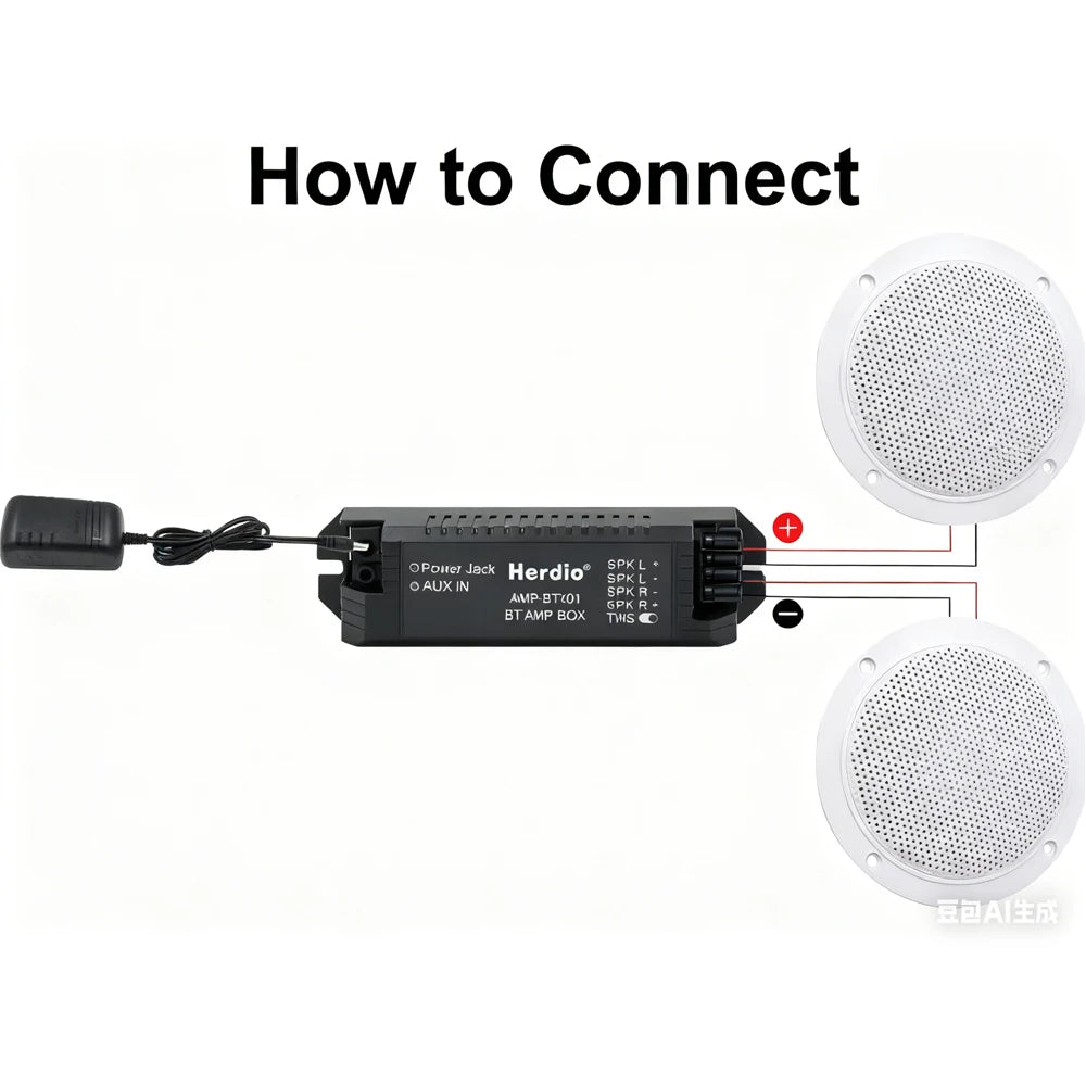 Herdio 4 Inch Ceiling Bluetooth Speakers Water Resistant 160W Marine Speakers For Bathroom Kitchen Home Outdoor Camper 2PCS