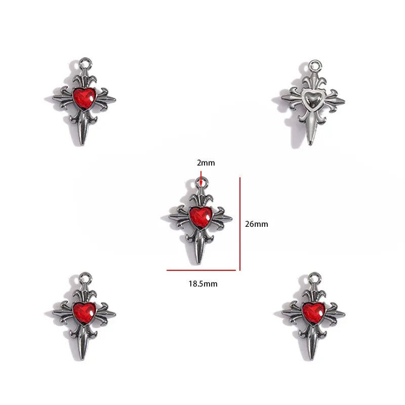2pcs 25 styles Dark Gothic Retro Black flower moon Heart snake charm for Personalized Necklace Earrings Pendant DIY Accessories