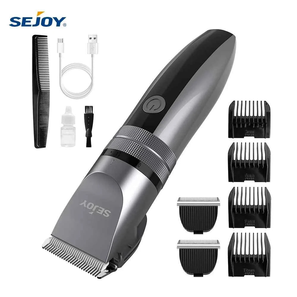 Sejoy Electric Hair Clippers Men Professional kit USB Rechargeable Men's Barber Hair Cutting Machine Beard Trimmer For Men Kids