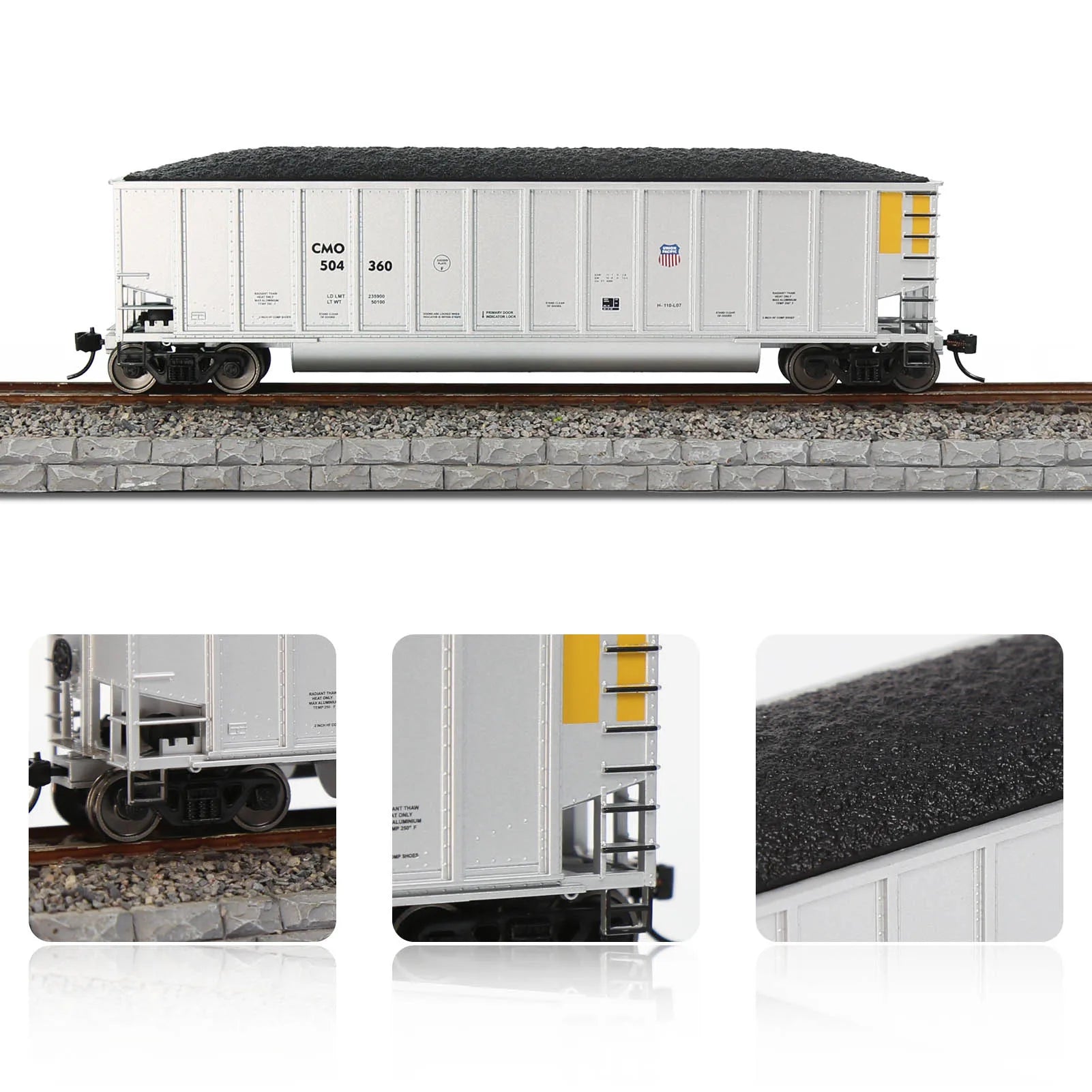 Evemodel Train Wagon HO Scale Coal Car 1:87 Coalporter Hopper Car with Coal Load C8771