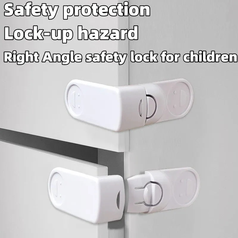 Baby Safety Lock Drawer Anti-Pinching Hand Cabinet Drawer Locks Plastic White Safety Buckle for Children Security Protection