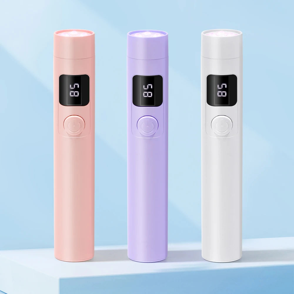 YIKOOLIN Portable Handheld UV Nail Lamp LED Mini Nail Dryer with LCD Screen USB for Gel Nails USB Rechargeable Nail Light