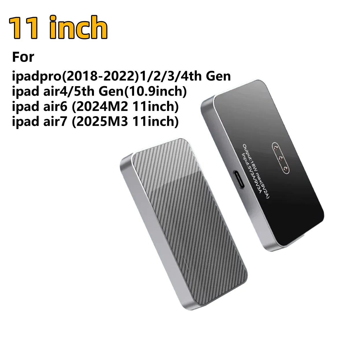 Magnetic Wireless Charger for iPad Pro 11/12/13 inches& iPad Air6/718W Fast Charging Smart Connector Alloy Wireless Charging Pad