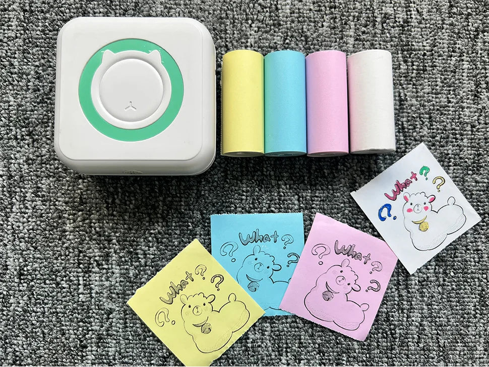 Portable Mini Thermal Printer Wirelessly BT 203dpi Photo Label Memo Wrong Question Printing With USB Cable Imprimante Portable