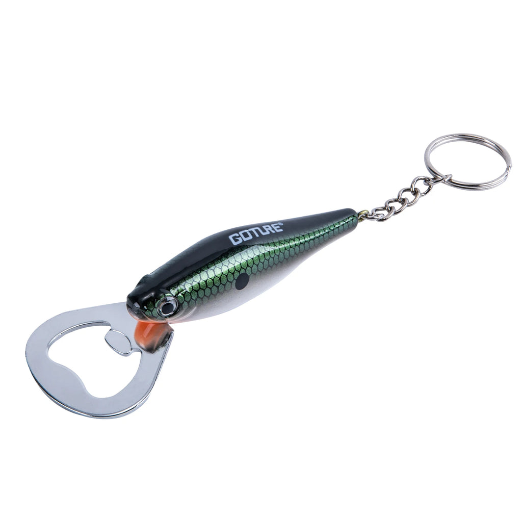Goture Durable Beer Bottle Opener Fishing Lure Shape Key Design Stainless Steel Flat Speed Bottle Cap Opener for Kitchen Tool