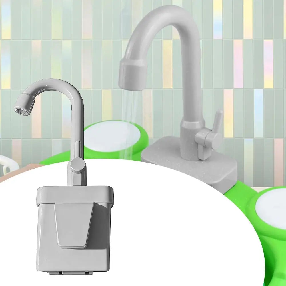 Kids Electric Faucet Toy with Circulating Water System Realistic Simulation Kitchen Sink Tap Toy for Pretend Play Kitchen Play