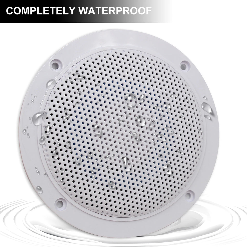 Herdio 4 Inch Ceiling Bluetooth Speakers Water Resistant 160W Marine Speakers For Bathroom Kitchen Home Outdoor Camper 2PCS