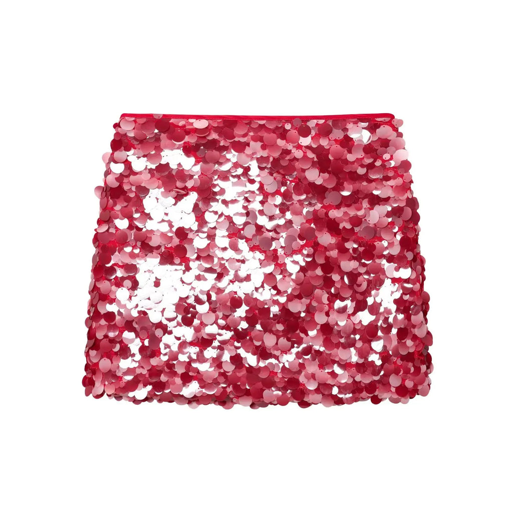 Sexy Woman Sequins Skirt High Waist Versatile Slim Mini Slim Skirts Zipper 2025 Summer Beach Style Women's New Skirt Y2K