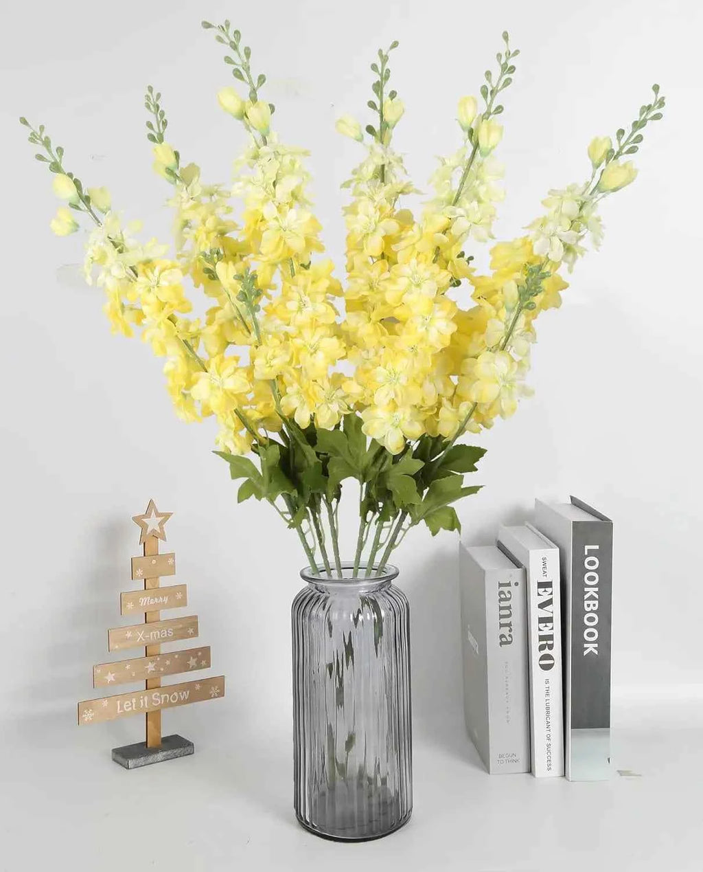 YeeNanee 6pcs Blue Delphinium Artificial Flowers Long Stem Larkspur for Wedding Centerpieces Floral Arrangements Home Vase Decor