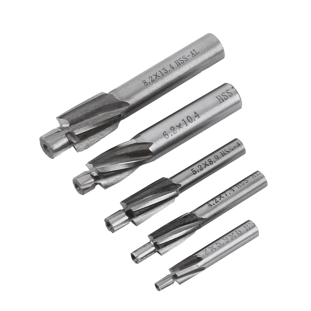 5pcs Countersink End Mill Cutter Slot Drill Bits Tool M3 M4 M5 M6 M8 Drill Milling Bits
