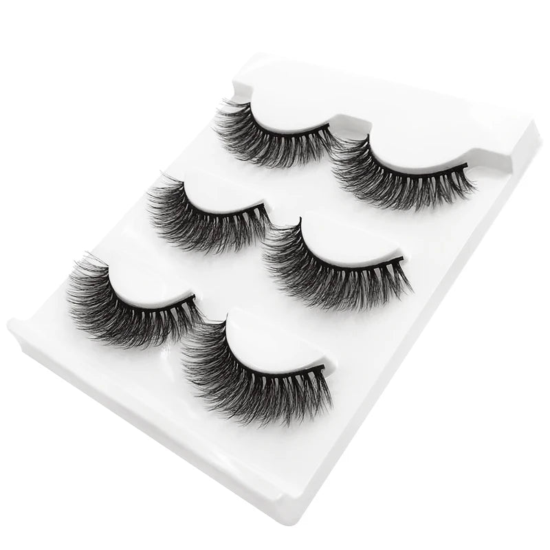 SHIDISHANGPIN 3 pairs 27 styles 3D Faux Mink Hair Soft False Eyelashes Fluffy Wispy Thick Fake Lash Handmade Eyelash Eye Makeup