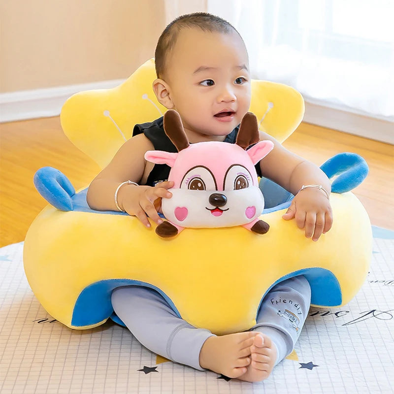 Baby Sofa Support Seat Cover Plush Chair Learn To Sit Comfortable Cartoon Toddler Nest Puff Wash No Stuffing Cradle