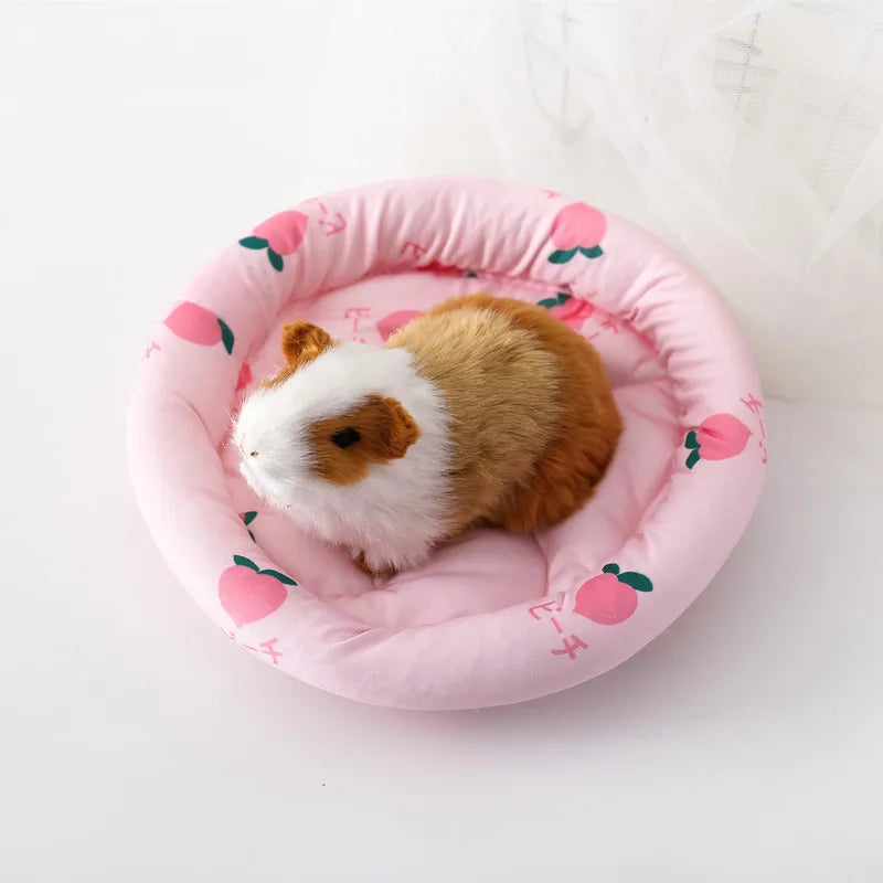 Round Hamster Bed Comfortable Sleeping Mat - Soft Cushion for Hedgehogs Squirrels Mice Guinea Pigs, Cozy Small Animal