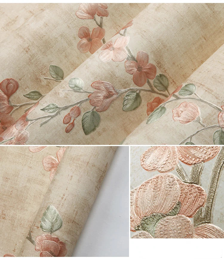 Home Improvement Wall Painting Wallpaper Contact Paper Bedroom Living Room 3D Floral Wall Papers home decor papel de parede