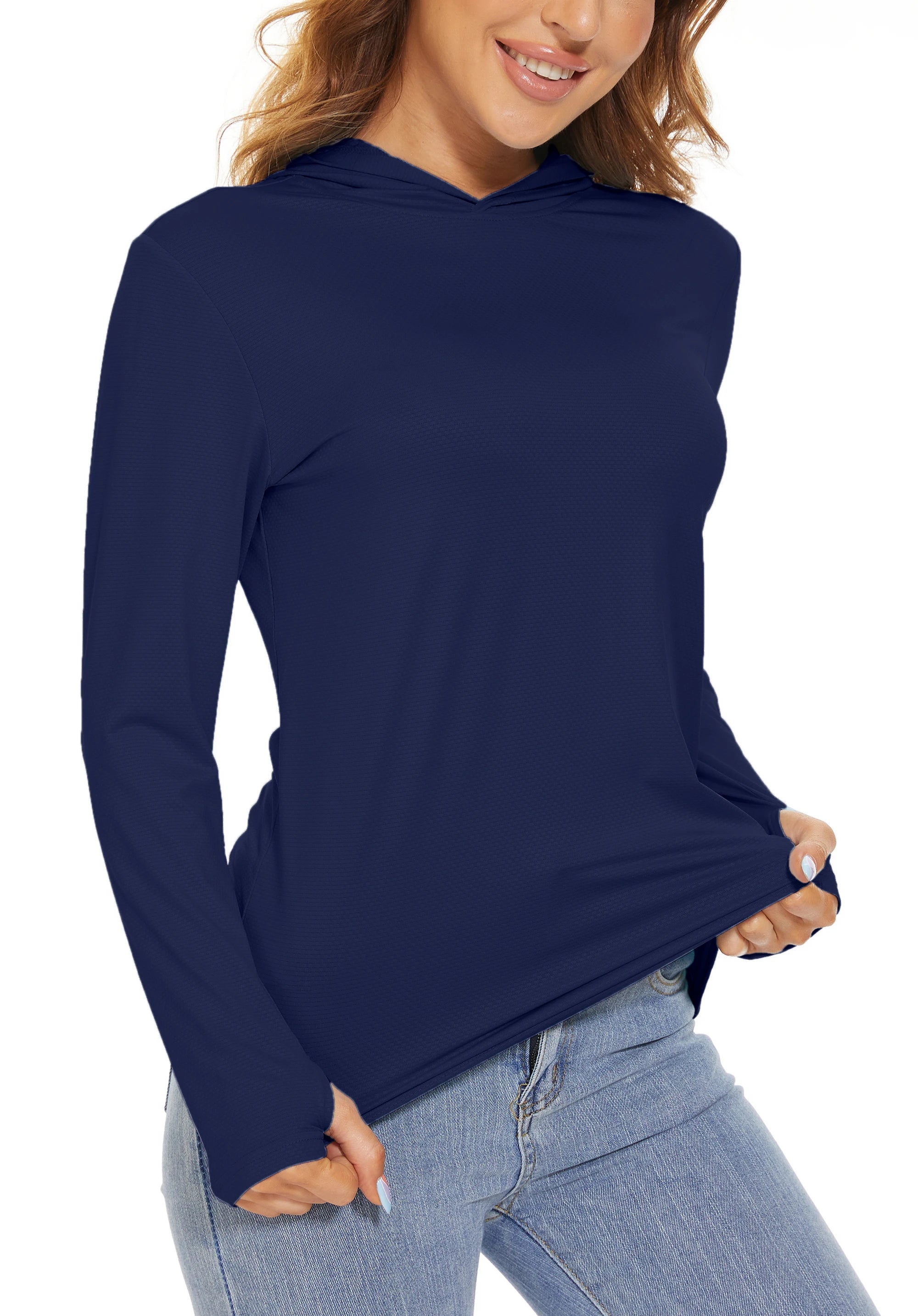 TACVASEN Summer UV/Sun Protection Outdoor Hooded T-shirt Women's Hoodie Shirt UPF 50+ Long Sleeve Fishing Hiking Athletic Shirts