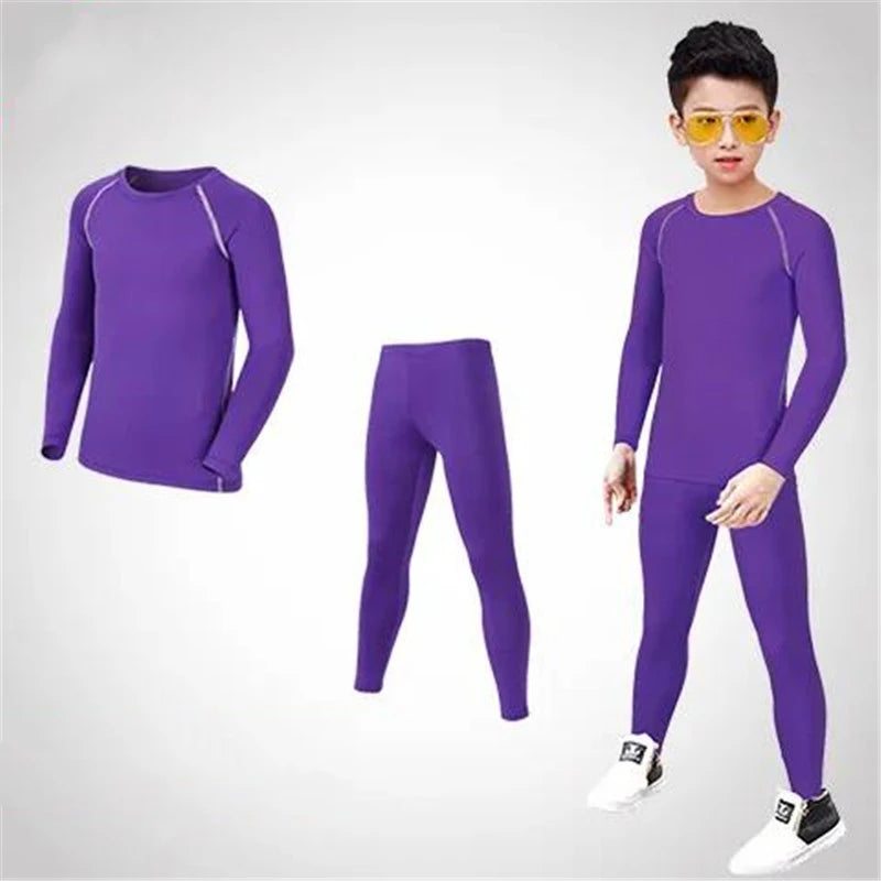 Kids Football Sets Children Boy Students Fitness Basketball Running Exercise Training Sports Soccer Top Shirt + Legging Pant M08